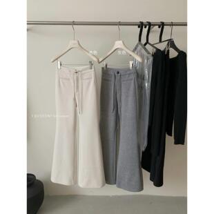 Y.JIA 伊嘉2025十三行秋冬钟爱细腿高克重双面磨毛微喇显瘦休闲裤