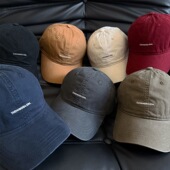 韩版 百搭显脸小软顶大头围鸭舌帽 简约字母棒球帽子男女情侣四季