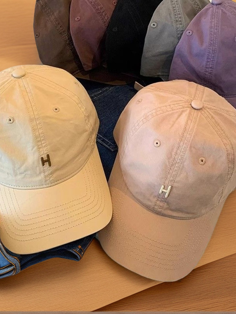 Hərfli tikməli beysbol kepkası, geniş kənarlı, unisex
