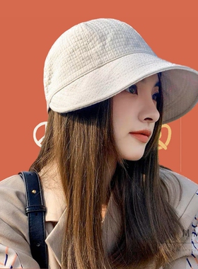 赵露思同款渔夫帽子女防晒遮阳春夏防紫外线显脸小秋天韩版鸭舌帽