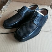 断码 库存01内卫皮凉鞋 处理 方头系带线缝底夏季 网眼皮鞋 男式 老款