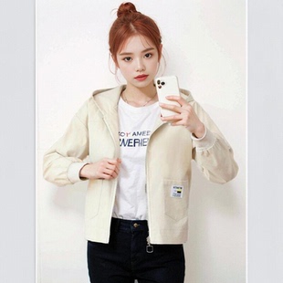 短款风衣小个子外套女2025新款爆款春秋款气质休闲长袖连帽夹克