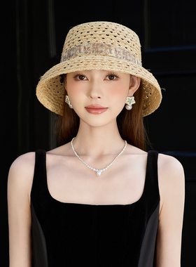 草帽女春夏赫本风防晒遮阳帽