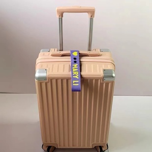3.8CM定制行李牌飘带短款金属扣拉杆箱姓名牌大学生旅行箱登记牌