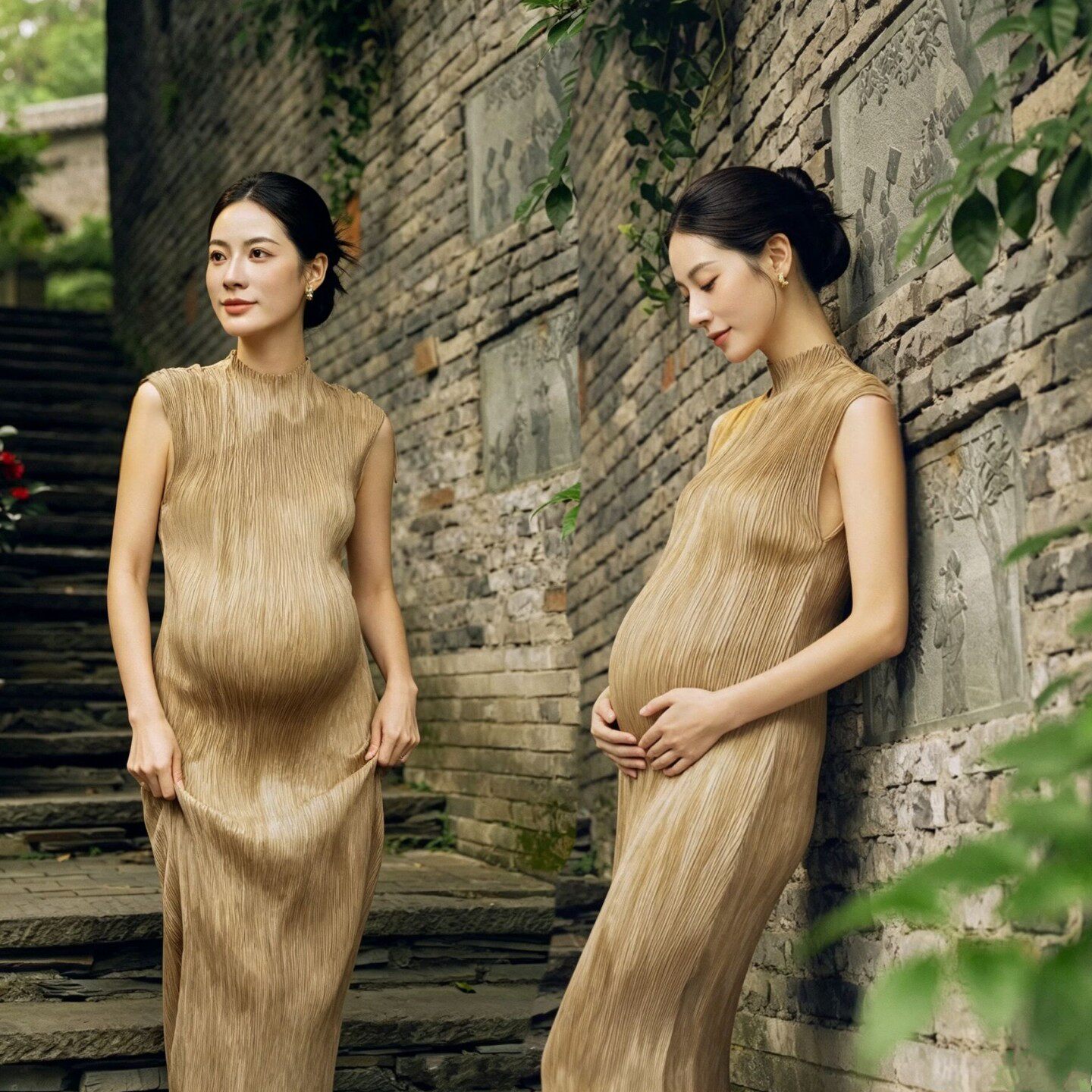 国风孕妈咪大肚照写真摄影服装