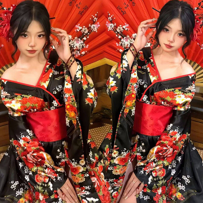 暗黑复古振袖改良和服写真长裙