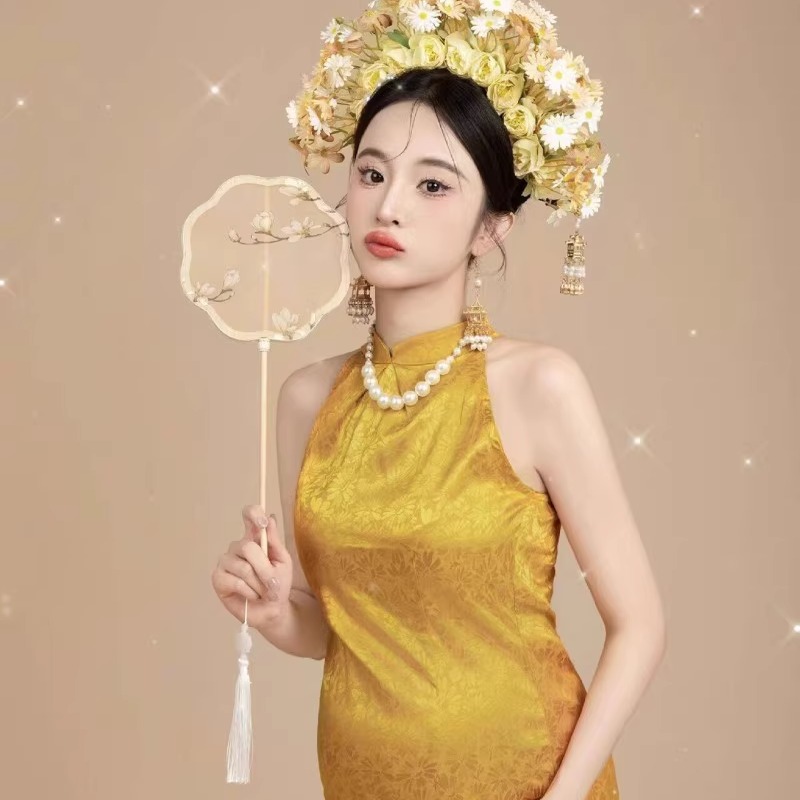 影楼孕妇写真主题服装旗袍女夏季气质孕妈妈艺术照在家拍摄影服装