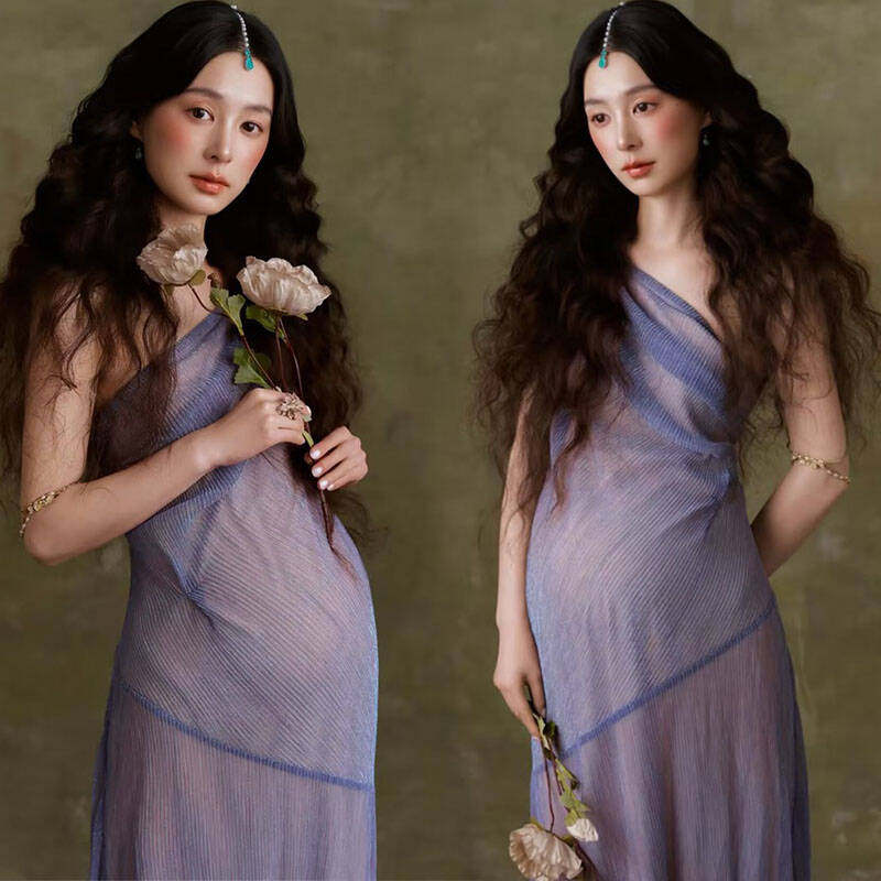艾美影赏孕妇照复古油画风服装