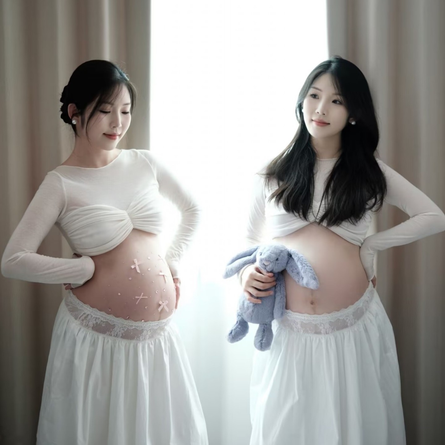 艾美影赏春季孕妈咪居家写真服