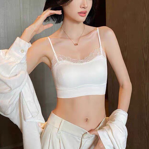 抹胸内衣女夏薄款内搭吊带背心防走光裹胸性感蕾丝美背一体文胸罩
