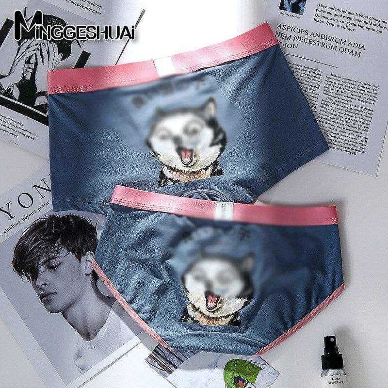 情侣内裤新款卡通男女平角裤莫代尔棉质混纺女士三角裤男士内裤潮