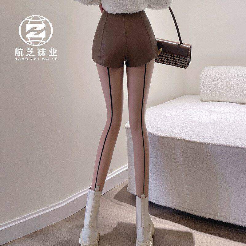 超薄新款黑丝袜女前竖线穿虾线黑丝性感显瘦透肤jk春夏季薄连裤袜
