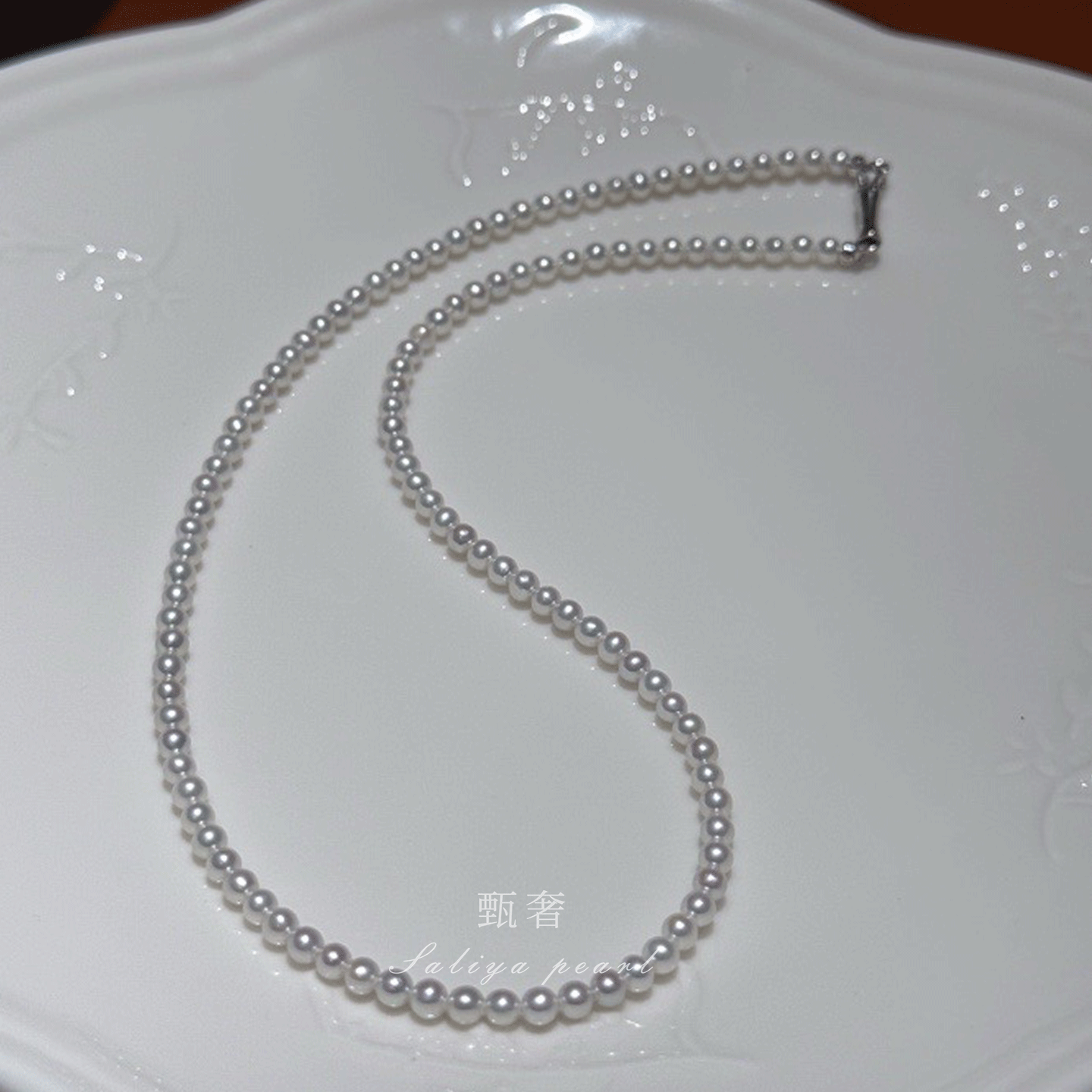 甄奢《月影流光》3.5-4mm极光正圆淡水Akoya珍珠项链精工纯银扣,珠宝/钻石/翡翠,颈饰,淘宝优惠券,粉丝福利购,淘宝优惠卷