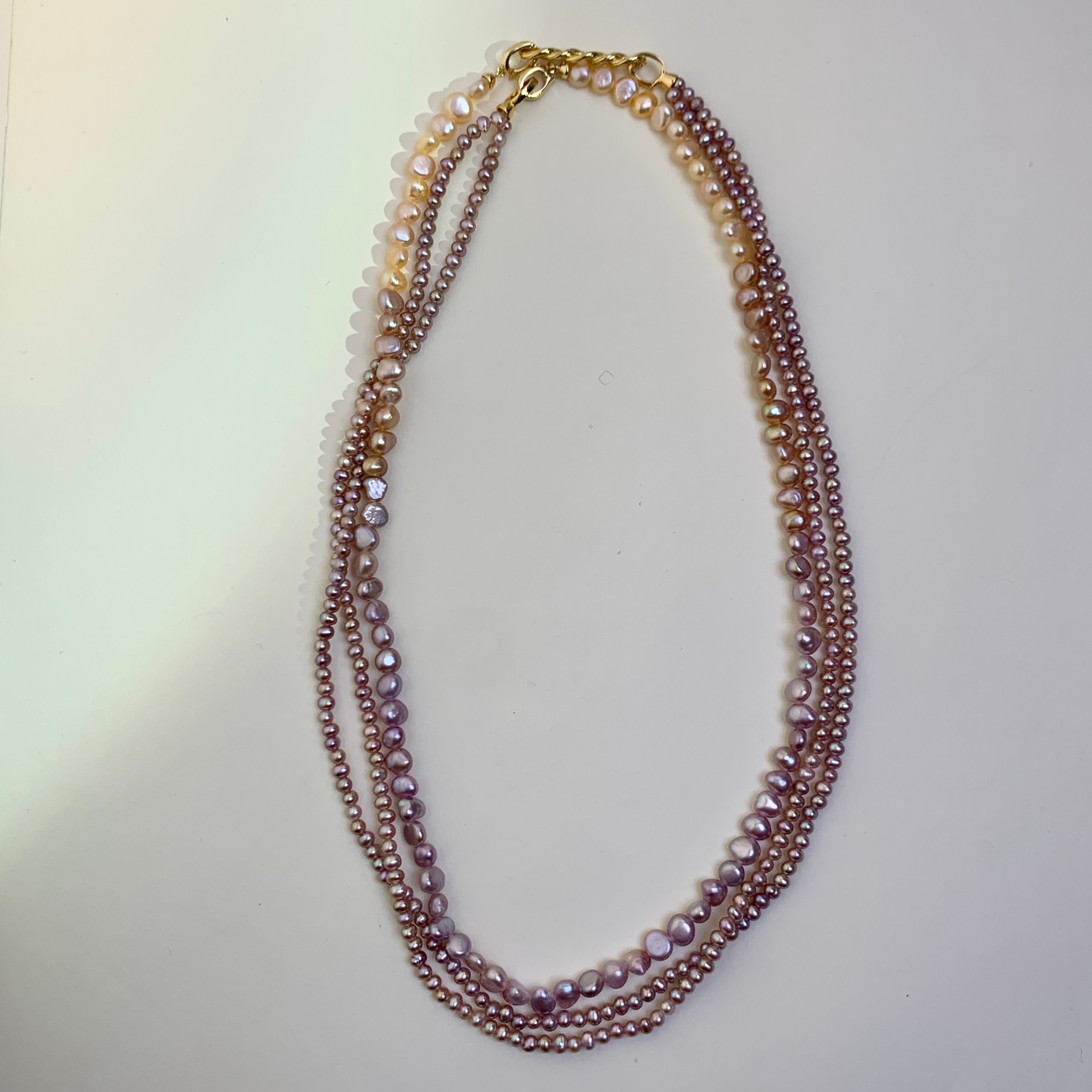 甄奢原创设计紫色系珍珠长项链