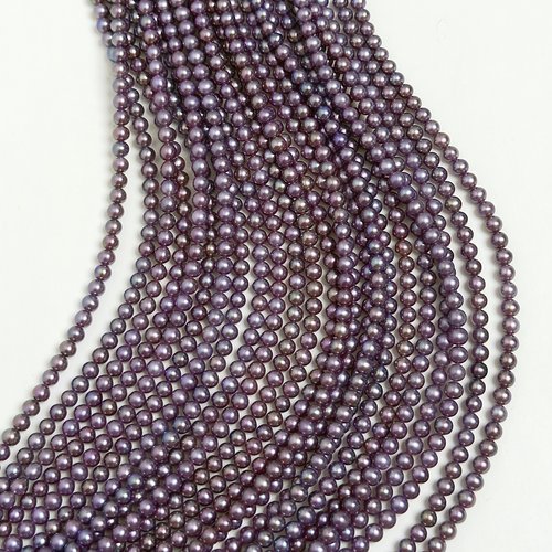 《幽兰紫钥》4-5mm紫色小珍珠项链极光淡水珍珠气质稀有蓝莓紫