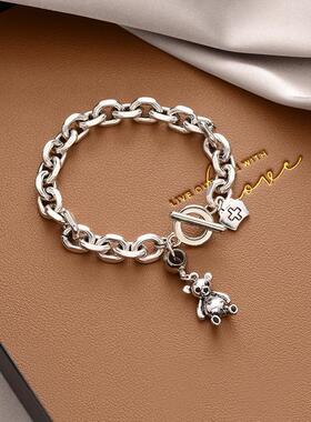 潮酷女孩朋克小熊软糖镂空圆珠手链情侣链条学生简约复古个性手饰