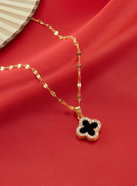 四叶草项链女轻奢小众个性锁骨链2025 年新款设计感配饰夏