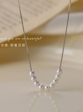 韩版高级感珍珠项链女轻奢小众设计时尚百搭锁骨链冷淡风配饰