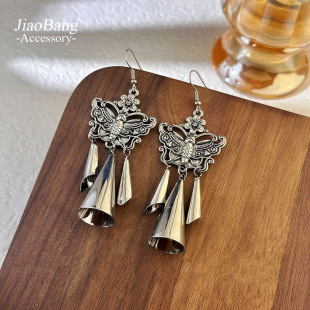 银针波西米亚铃铛耳钩复古小众重工气质耳环轻奢高级感百搭耳饰女