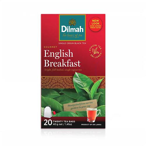Dilmah迪尔玛斯里兰卡进口锡兰红茶英式早餐茶20袋裸包 袋泡茶