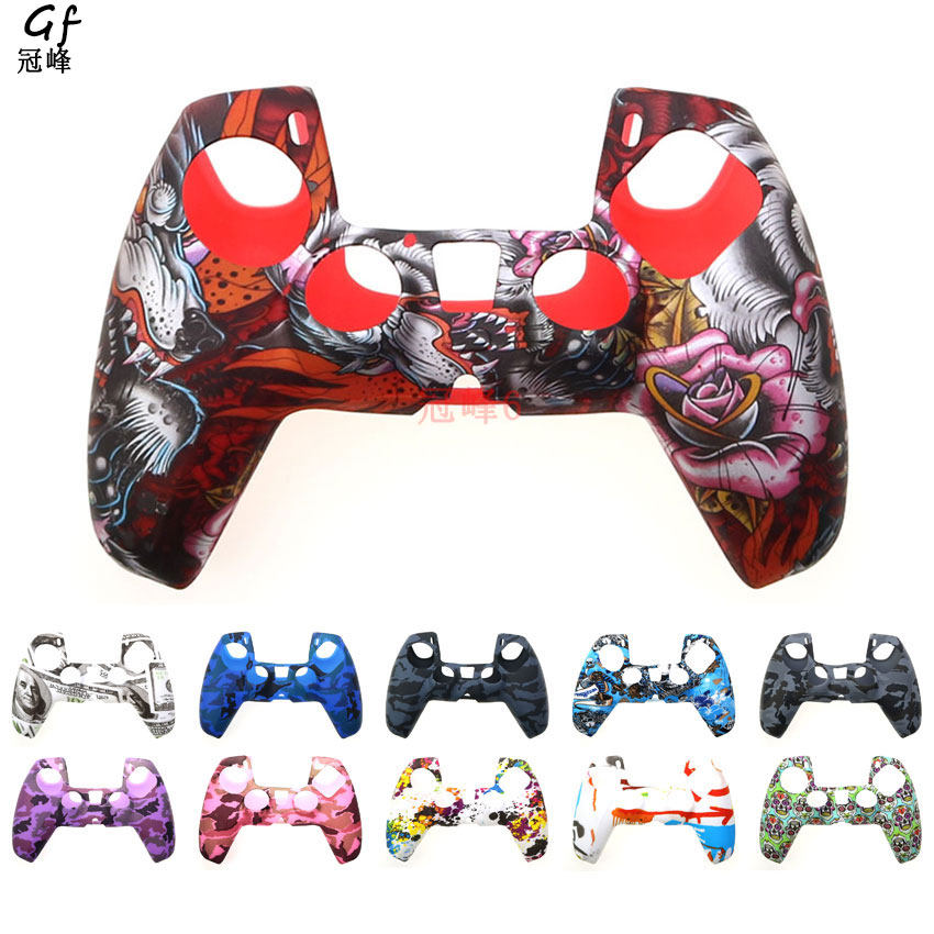 PS5 실리콘 커버에 적합 PS5 무선 핸들 컬러 스프레이 보호 커버 미끄럼 방지 및 내한 핸들 실리콘 커버