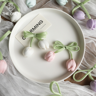 手工插花盒diy花艺资材 饰创意礼物包装 薇艺 郁金香蝴蝶结鲜花束装