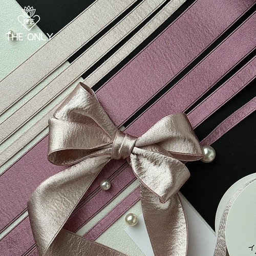 薇艺 韩式光面加厚绒带蝴蝶结缎带圣诞装饰礼品烘焙鲜花包装材料