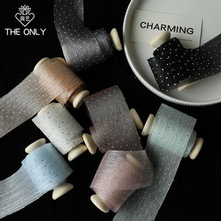 薇艺 diy材料 贴钻凌光纱蝴蝶结丝带高级木轴手捧花花束手工包装