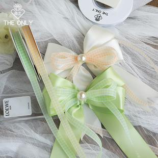 薇艺春日小方格雪纱织带鲜花束包装 饰diy绸带 丝带烘焙蛋糕礼物装