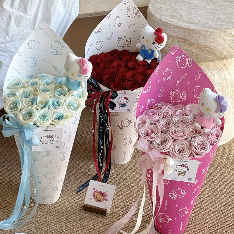 薇艺 KT猫造型纸加厚硬挺纸牛皮纸艺术纸花艺鲜花手工diy包装材料,鲜花速递/花卉仿真/绿植园艺,花艺包装纸,淘宝优惠券,粉丝福利购,淘宝优惠卷