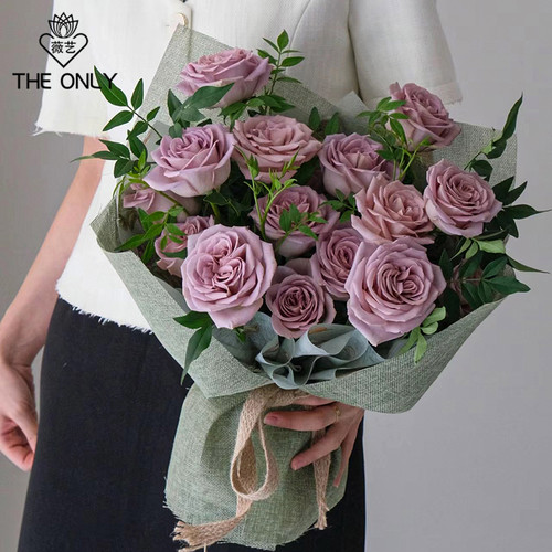 复古亚麻布彩麻片鲜花包装纸