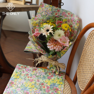 薇艺 纸田园风小清新包花纸材料 油菜花雪梨纸春日繁花鲜花束包装