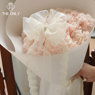 饰手工花艺包装 薇艺蕾丝蝴蝶结丝带鲜花束包装 缎带高级感礼盒装