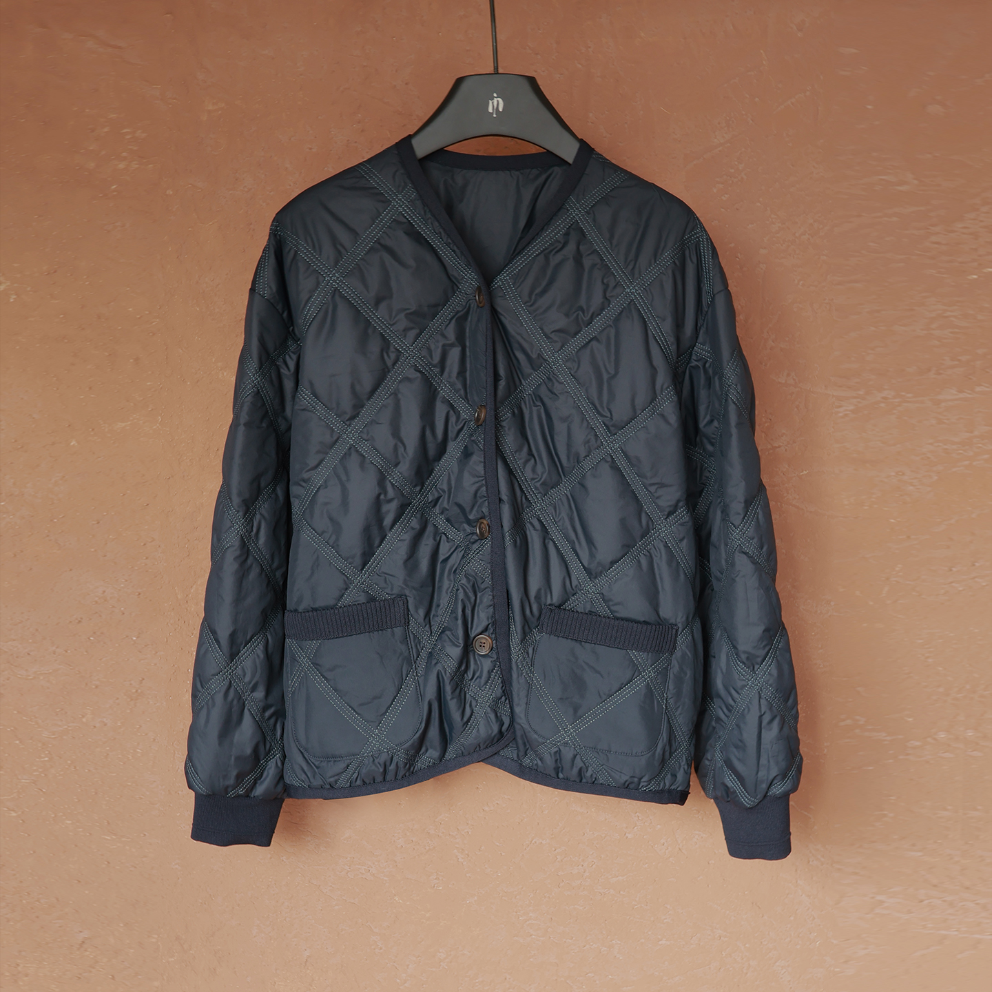 IMMUNO壹糯 文青调短款菱格棉服外套