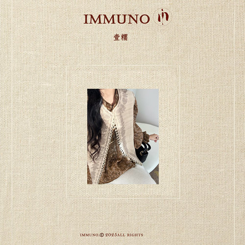 IMMUNO壹糯 复古民族风棕调繁花钉珠灯笼袖薄款苎麻长袖上衣衬衫