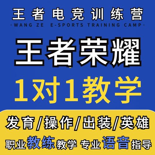 王者荣耀教学技术私教王者教练导师复盘教程课程学习培训射手拜师