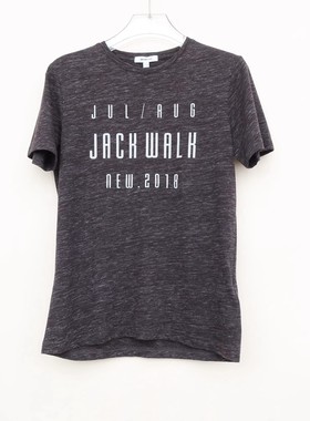 拉JW系列S/M/L专柜男装夏高级段染棉纱舒柔圆领短袖T恤2A3546深灰