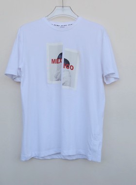 拉JW系列/L/XL专柜男装 夏纯棉高支胶印圆领短袖T恤2A3559白色