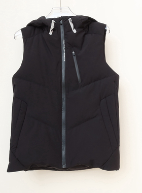 拉夏PT系列/S专柜正品男冬防风质感灰鸭绒羽绒马甲2A2391黑色