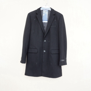 拉PT系列大牌撤柜冬男式高档鹏程万里修身刺绣毛呢外套2A2792黑色