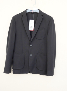 拉JW系列M170撤柜正品男春秋舒柔针织修身休闲西装外套5A3947黑色