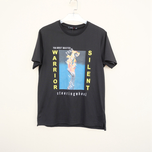 夏高支纯棉修身 拉JW系列M L专柜正品 男装 T恤5A4171黑色 圆领短袖