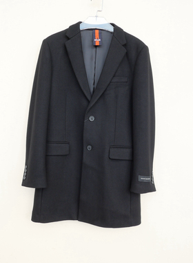 拉夏PT系列商场撤柜男装冬厚高级羊毛呢西装外套短大衣2A2789黑色