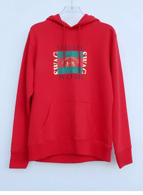 拉PT系列撤柜正品男情侣秋冬春高级纯棉重磅连帽卫衣2A2827大红