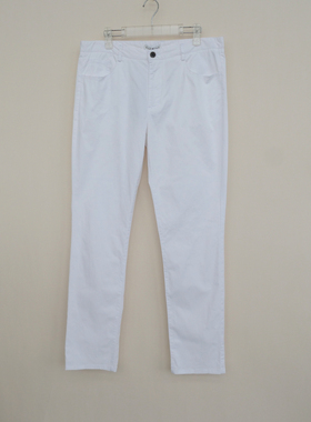 拉ME系列S/XL专柜断码男夏季全棉微弹修身直筒休闲长裤5A2019白色