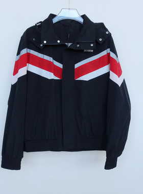 拉PT系列专柜撤柜男装 春秋运动亮条宽松短款夹克外套2A2511黑色