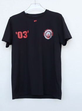 拉PT系列S/L专柜男装夏纯棉胶印字母圆领短袖T恤2A2483黑色