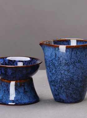 窑变公道杯茶漏一体陶瓷家用办公功夫茶具配件分茶器茶道茶海过滤