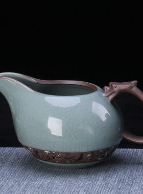 哥窑三才盖碗泡茶杯陶瓷功夫茶杯开片茶具品茗杯公道杯茶漏洗茶壶