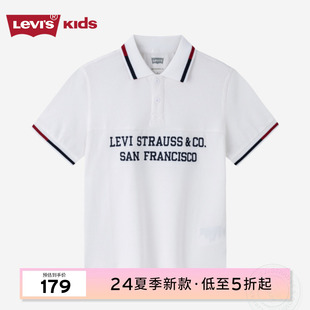 短袖 Levis李维斯儿童童装 新品 23夏季 运动上衣夏薄舒适T恤 POLO衫